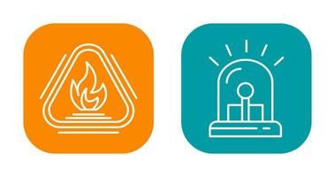 Caution Fire and Siren Icon vector