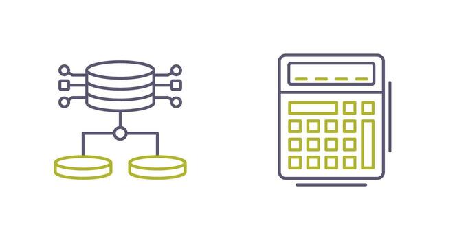estructurado datos y calculadora icono vector