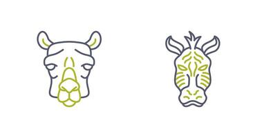 Camel and Zebra Icon vector