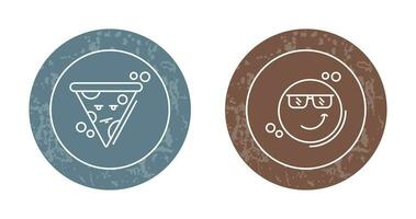 Pizza y frio icono vector