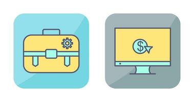 portfolio management and pay per click Icon vector