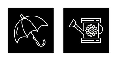 Umbrella and Watering  Icon vector