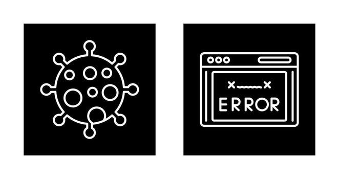 virus y error código icono vector