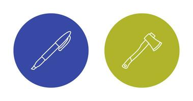 Marker and Axe Icon vector