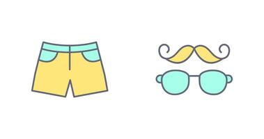 hipster estilo y pantalones cortos icono vector