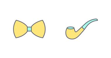 Bow Tie and Smoking pipe Icon vector