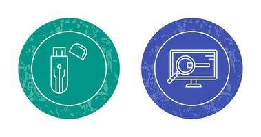 Usb and Search Icon vector