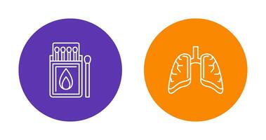 Match Box and Lungs Icon vector