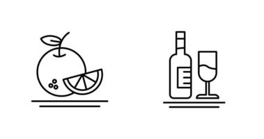 Orange and White Wine Icon vector