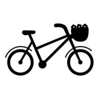 bike flowers basket ride france paris olympics vector