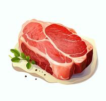 Meat steak steak is shown on a white background AI Generative photo