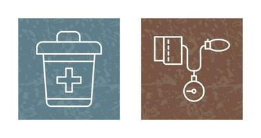 Dustbin and Blood Icon vector