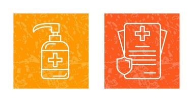 Sanitizer and Receipt Icon vector