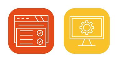 Web Browser and Monitor Screen Icon vector