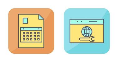 content planning and web support  Icon vector