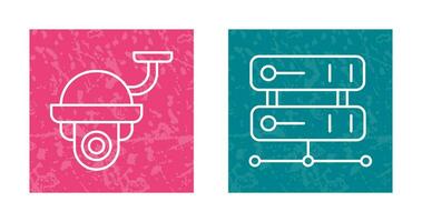 Security Camera and Server Icon vector