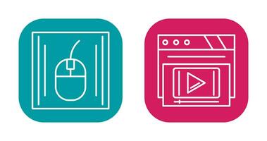 Mouse and Video Player Icon vector