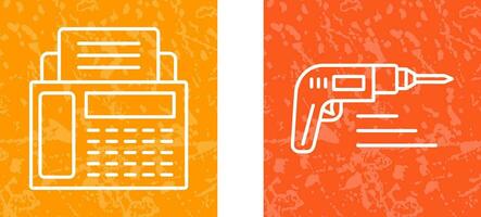 Fax Machine and Drill Icon vector