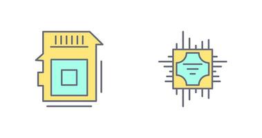 Sd Card and Cpu Icon vector