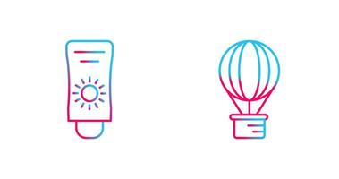 Sun Cream and Hot Air Balloon Icon vector