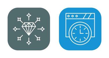 Diamond and Wall Clock Icon vector