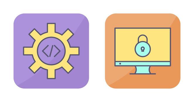 code optimization and closed access  Icon vector