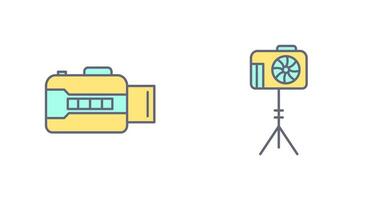 open camera and camera stand  Icon vector