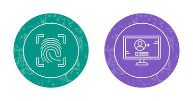 Log and Finger Print Icon vector
