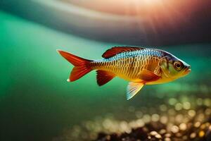 un pescado nadando en el agua. generado por ai foto