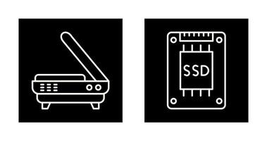 Scanner and Hard drive Icon vector