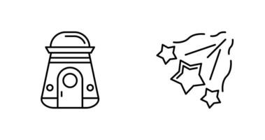 space capsule And falling stars Icon vector