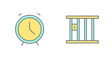 Alarm Clock and Jail Icon vector