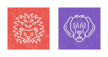 Hedgehog and Dog Icon vector