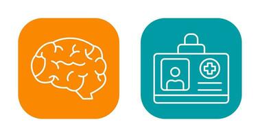 Brain and Card Icon vector