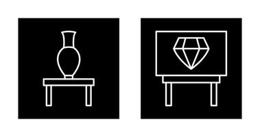 Vase Exhibit and Diamond Exhibit Icon vector