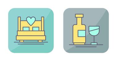 Double and Wine Bottle Icon vector