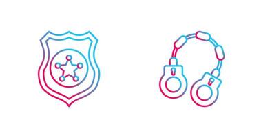 Police shield and Handcuff Icon vector