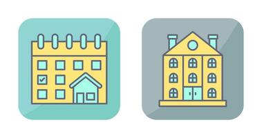 Calendar and Mansion Icon vector