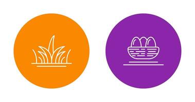 Grass and Eggs Icon vector