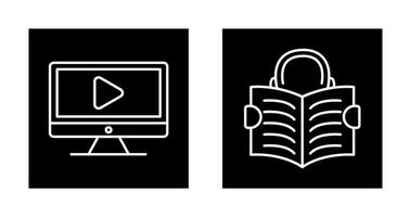 Video Lesson and Reading Icon vector