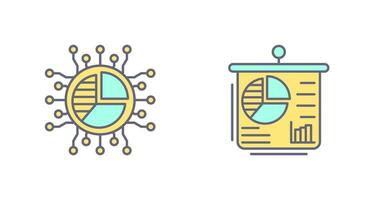 Pie Chart and Presentation Icon vector