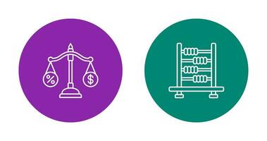 Scale and Abacus Icon vector