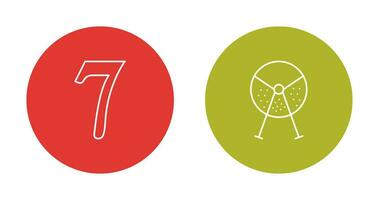 number sevens and lottery machine  Icon vector