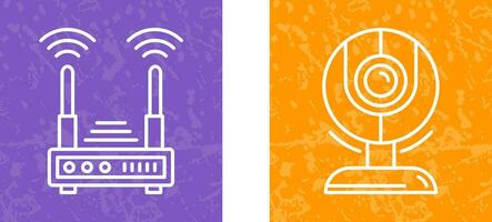 Router and Web Cam Icon vector