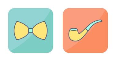 Bow Tie and Smoking pipe Icon vector