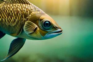 un pescado con grande ojos y un largo cola. generado por ai foto