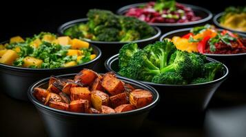 Colorful array of diabetic friendly meals prepared for Diabetes Awareness Month photo