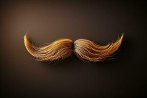 Closeup of a stylish handlebar mustache isolated on a gradient background photo