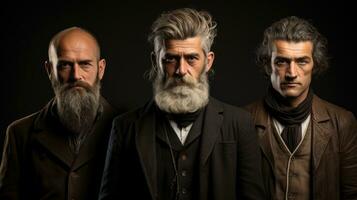 Portrait series of men showing off unique facial hair styles for Movember photo