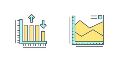 Spline Chart and Bar Graph Icon vector
